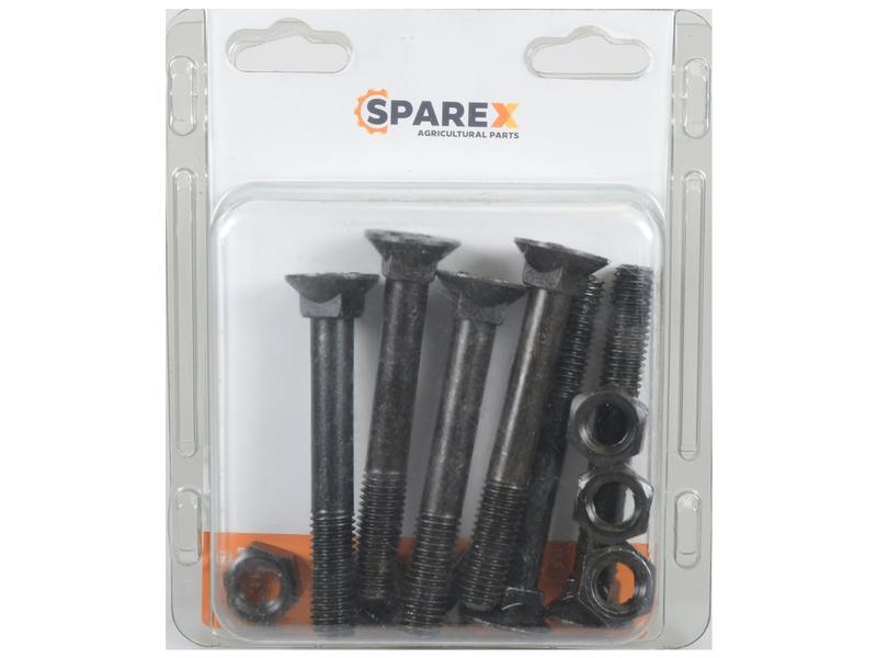 Sparex Agripak 6 pcs. Countersunk Bolt & Nut M12 x 90mm | S.172491 - Product Image 1