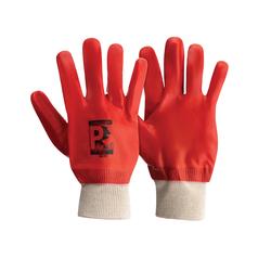 Predator Gloves PVC Work Gloves Red Coated Durable Grip | S.174204