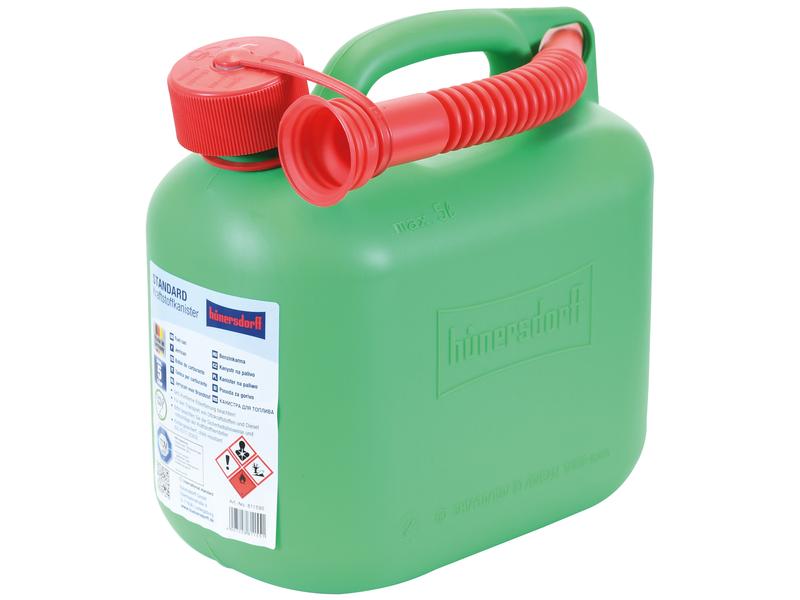 Plastic Jerry Can 5L Green Fuel Storage with Flexible Spout | S.19322
