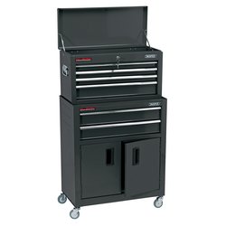 Draper Combined Roller Cabinet And Tool Chest, 6 Drawer, 24", Black - RCTC6/BK - Farming Parts