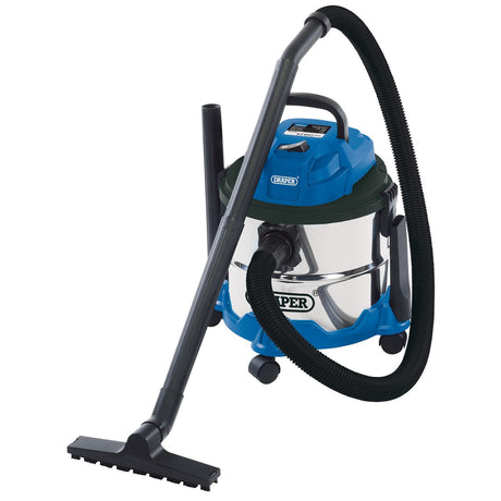 Draper Wet And Dry Vacuum Cleaner With Stainless Steel Tank, 15L, 1250W - WDV15SS - Farming Parts