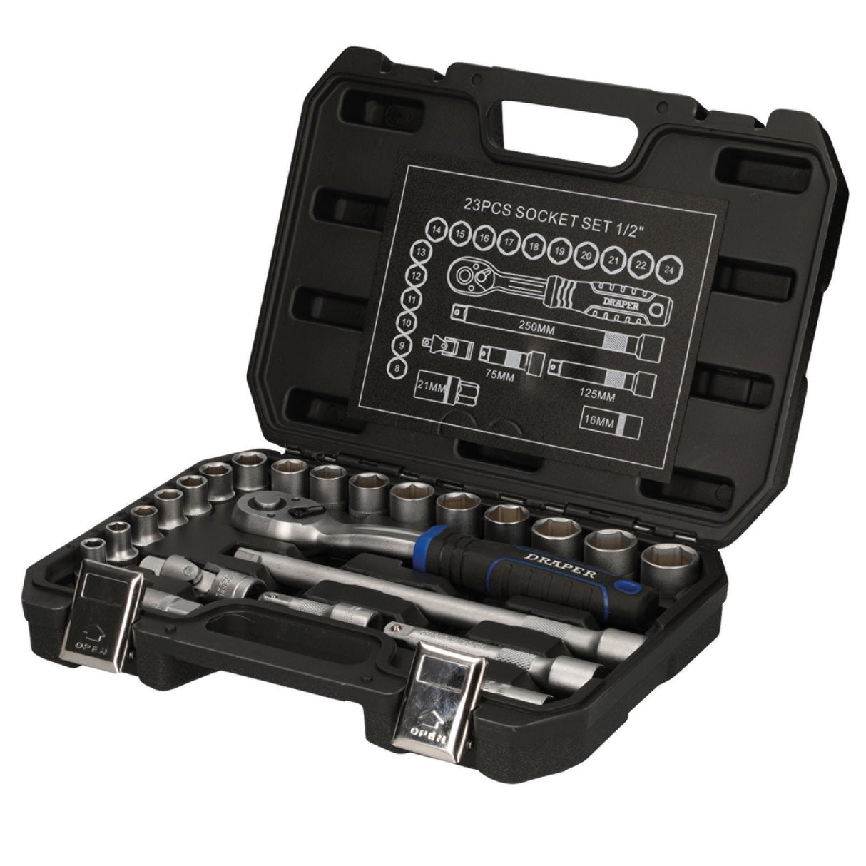 Draper Hi-Torq® Metric Socket Set, 1/2" Sq. Dr. (23 Piece) - HD23M - Farming Parts
