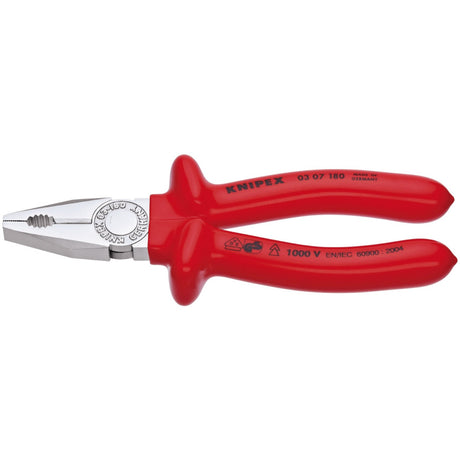 Draper Knipex 03 07 180 Fully Insulated S Range Combination Pliers, 180mm - 03 07 180 - Farming Parts