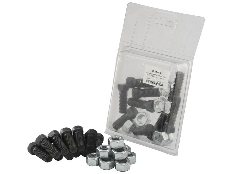 Conical Head Bolt 2 Flats With Nut (TC2M) - 1/2'' x 1-1/2'', Tensile strength 12.9 (10 pcs. Agripak) - Sparex Part No. S.21459