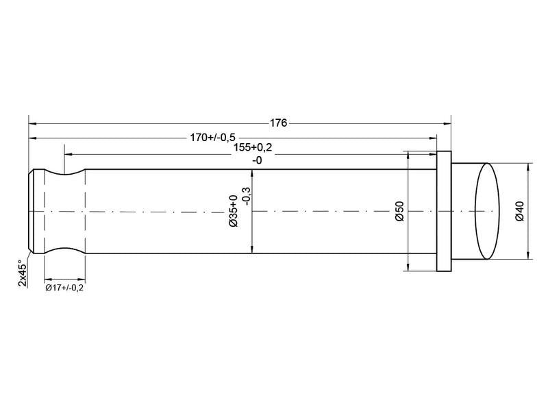 SHW Loader Tine - Straight 850mm, (Star) To fit as: DF035NOUVEAU | S.21516 - Product Image 2