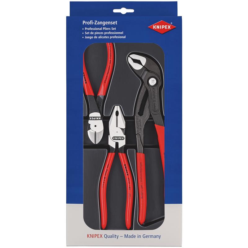 KNIPEX 00 20 10 POWER SET, 1X 02 01 180, 1X 87 01 250, 1X 74 01 160