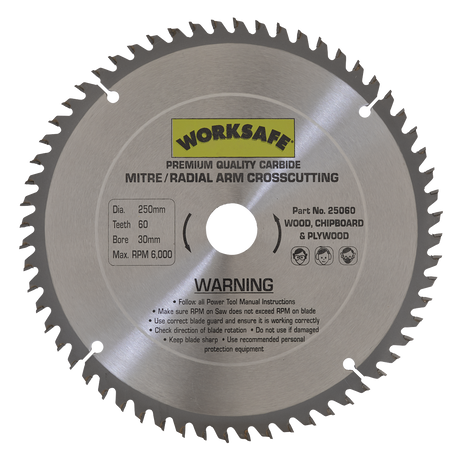 TCT Saw Blade Ø250 x 30mm - 60tpu - 25060 - Farming Parts