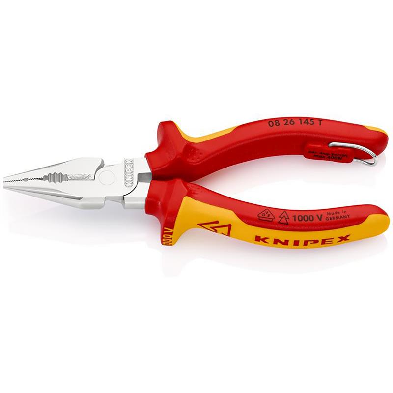 KNIPEX 08 26 145 T BK NEEDLE-NOSE COMBINATION PLIERS, 145MM