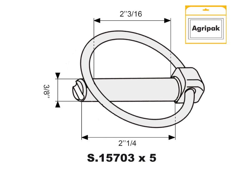 Sparex Agripak 5 pcs. Round Linch Pin 9mm x 57mm | S.25703 - Product Image 5