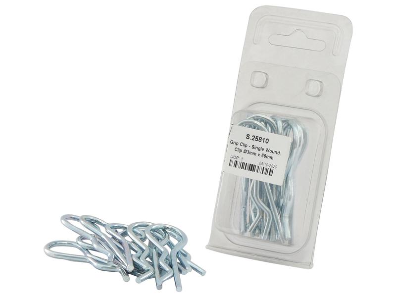 Sparex Agripak Grip Clip Set Single Wound 3x66mm Pin Fitting | S.25810