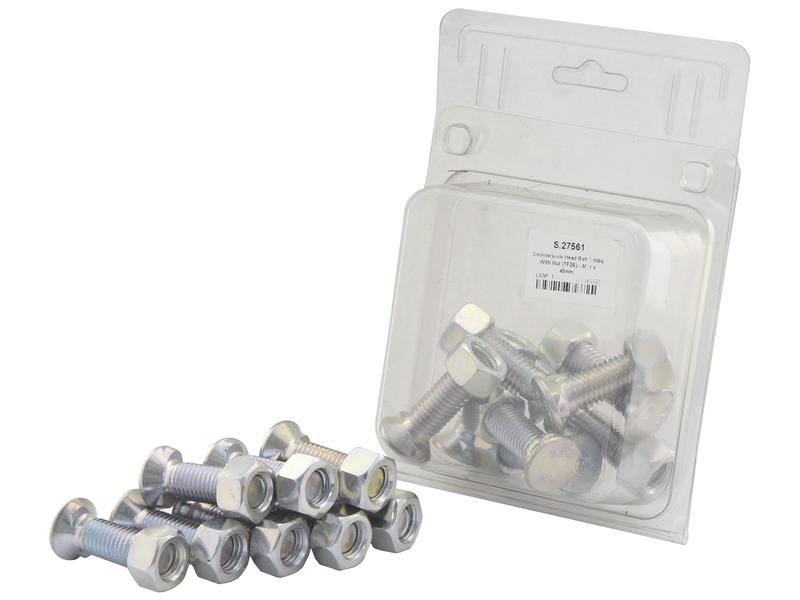 Sparex Countersunk Head Bolt M14x45mm 2 Nibs With Nut TF2E | S.27561