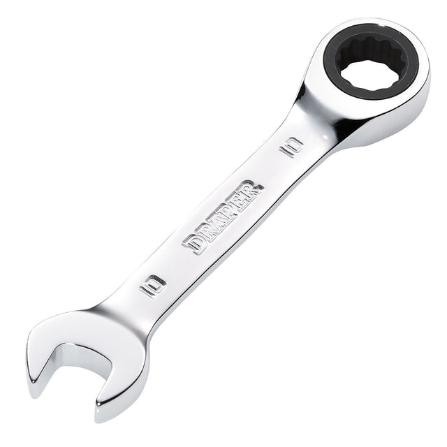 Draper Hi-Torq® Metric Stubby Ratchet Combination Spanner, 10mm - 8230MMS - Farming Parts