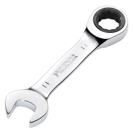 Draper Hi-Torq&#174; Metric Stubby Ratchet Combination Spanner, 14mm - 8230MMS - Farming Parts