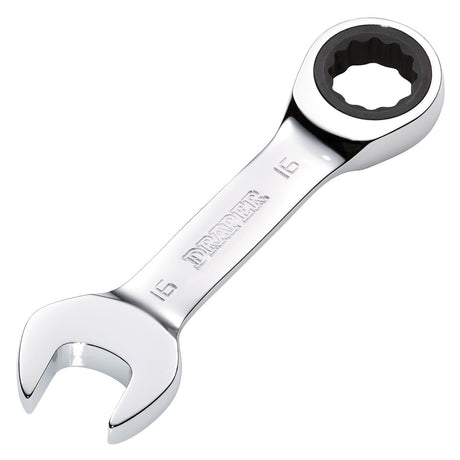 Draper Hi-Torq&#174; Metric Stubby Ratchet Combination Spanner, 16mm - 8230MMS - Farming Parts