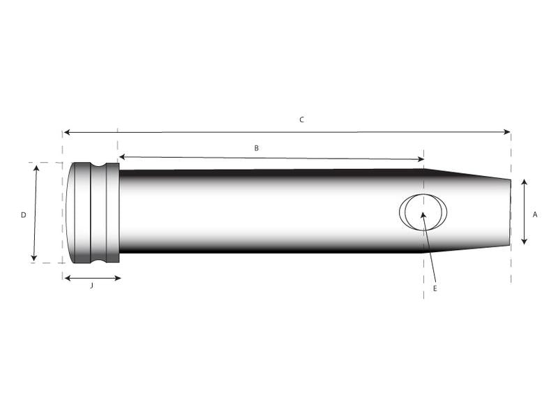 Sparex Lower link pin 28x175mm Cat. 2 (Ø28mm) | S.29114 - Product Image 3