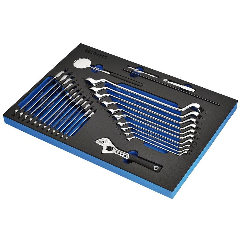 BUNKER® Ring Spanner and Open End Ratchet Set in EVA Foam Inlay (27 Piece) - DELTACH-561009 - DR-29712