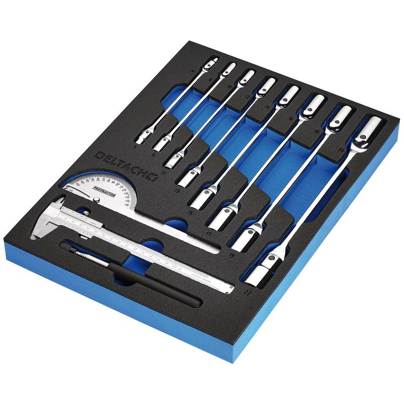 BUNKER® Knee Wrench, Measuring and Pick-up Set in EVA Foam Inlay (10 Piece) - DELTACH-561024 - DR-29716