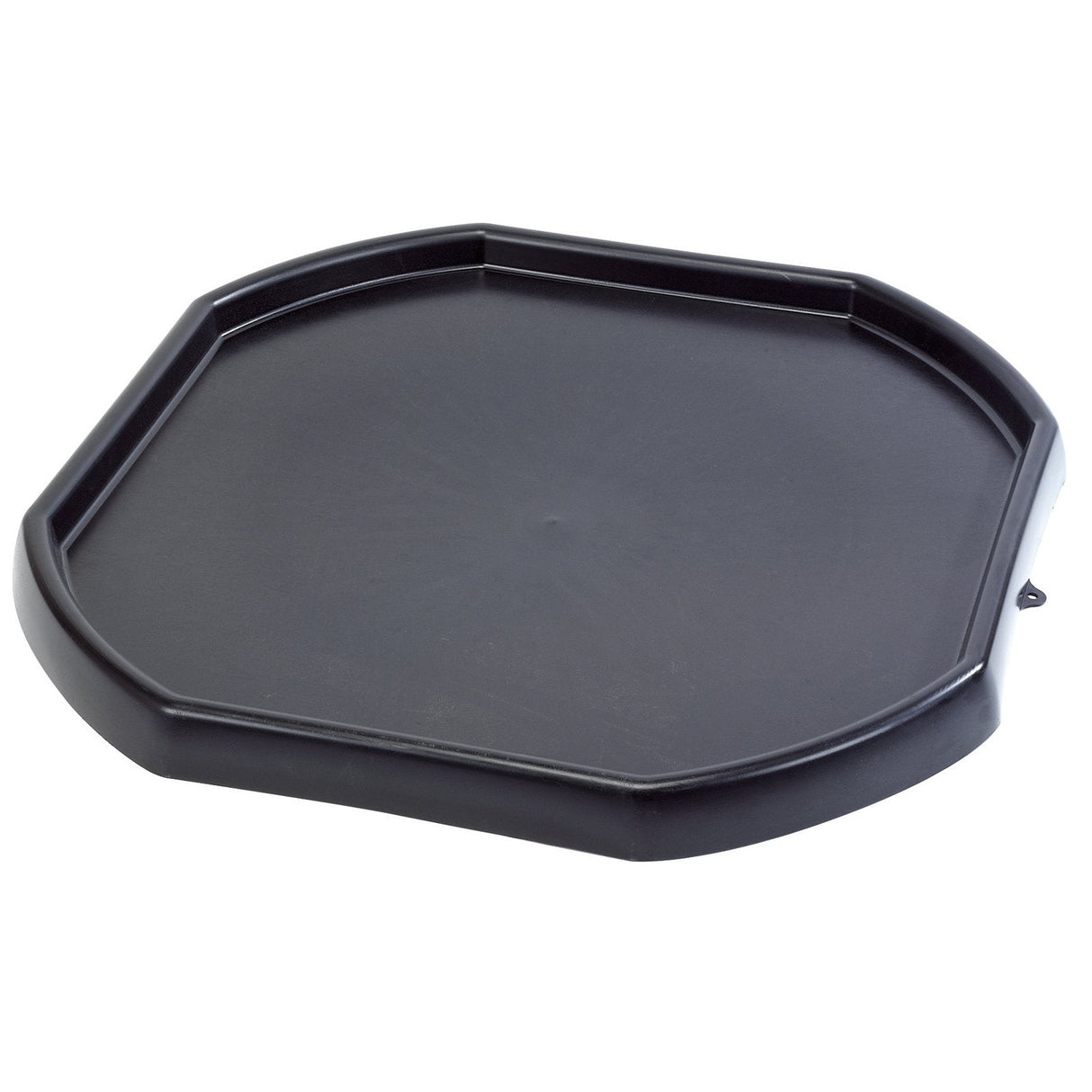 A lightweight, black plastic mixing board with a rectangular shape and slightly raised edges, the Draper Mortar Mixing Board - MMB by Draper is perfect for use as a portable drip tray.