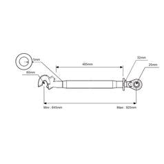 Sparex Top Link Heavy Duty Cat.2/3 Q.R. Hook 670–925mm | S.33107