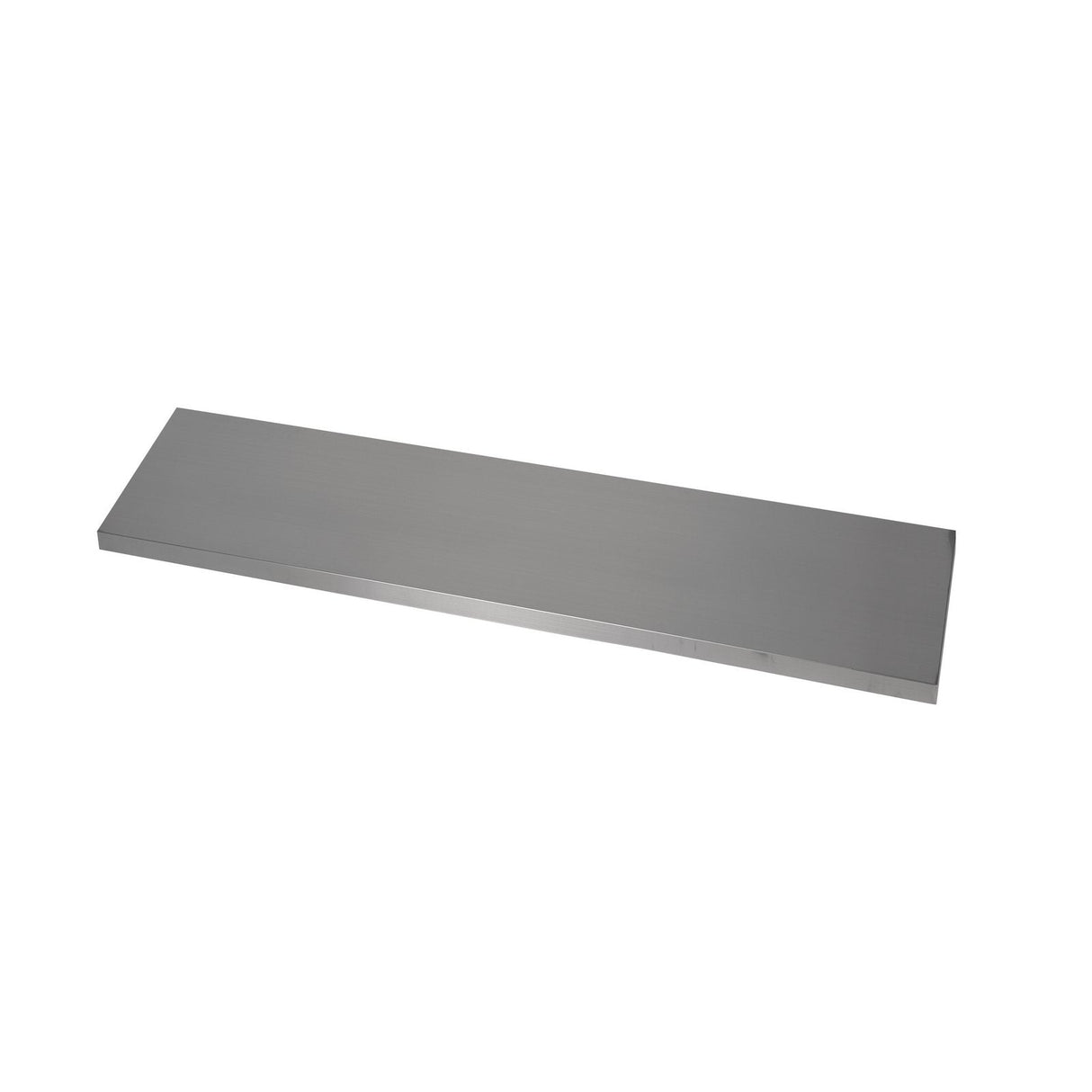 A rectangular, flat, gray Draper Bunker® Modular Stainless Steel Worktop (MS400-SS27) with a smooth surface, ideal for your BUNKER modular storage system.