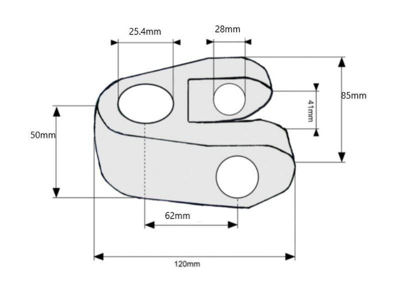 Sparex Top Link Knuckle End - Cat. 2 (Ø25mm) | S.33189 - Product Image 4