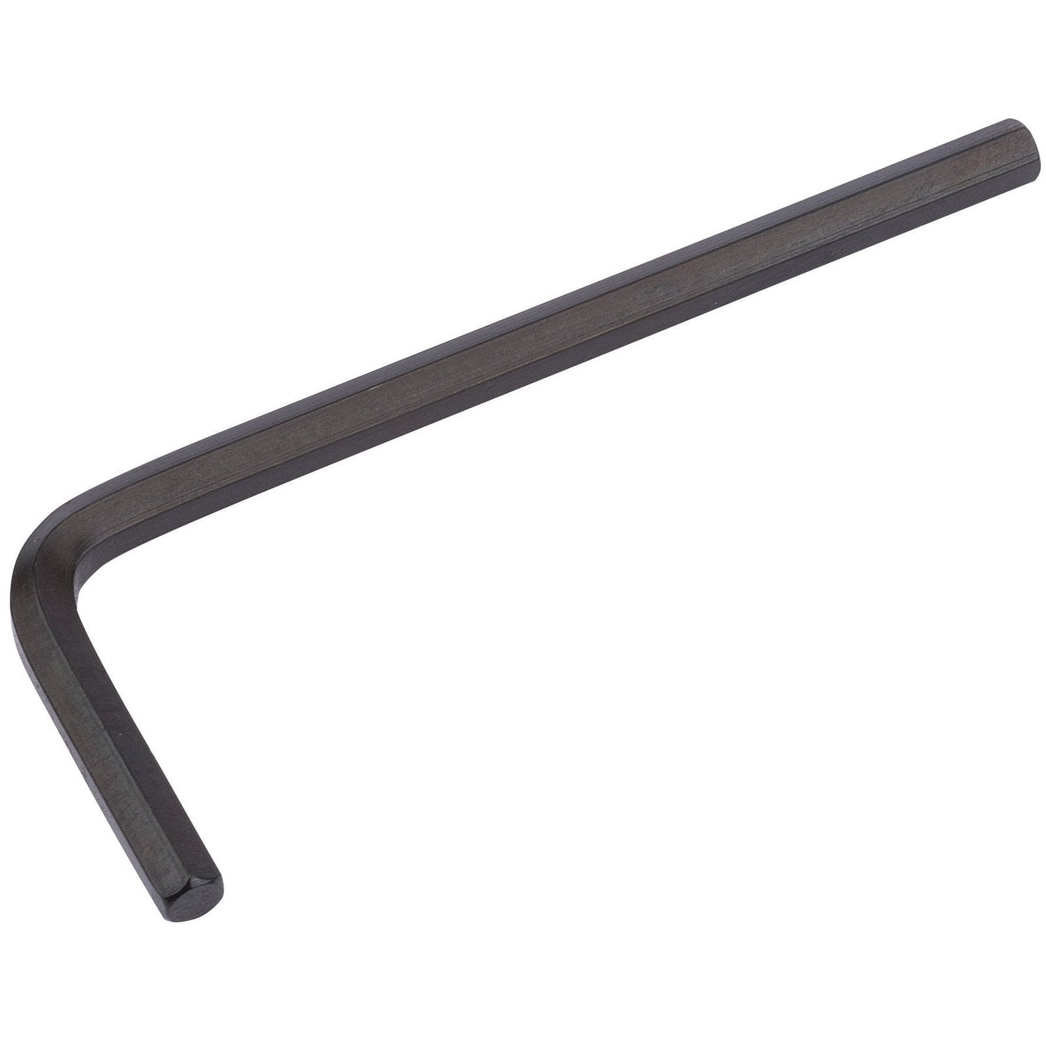 The Draper Metric Hexagon Key, 4.0mm - 4567-MM/B, an L-shaped Allen wrench with a six-sided cross-section, is crafted from durable chrome vanadium steel and designed to drive bolts and screws with hexagonal sockets.