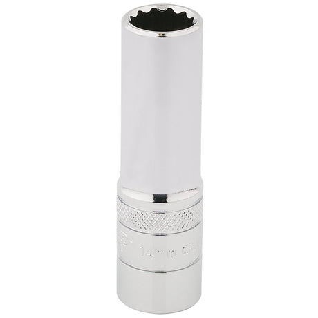 Draper Hi-Torq&#174; 12 Point Deep Socket, 1/2" Sq. Dr., 14mm - HT-MM/B - Farming Parts