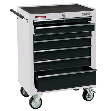 Draper Roller Tool Cabinet, 7 Drawer, 26", White - RC7D/W - Farming Parts