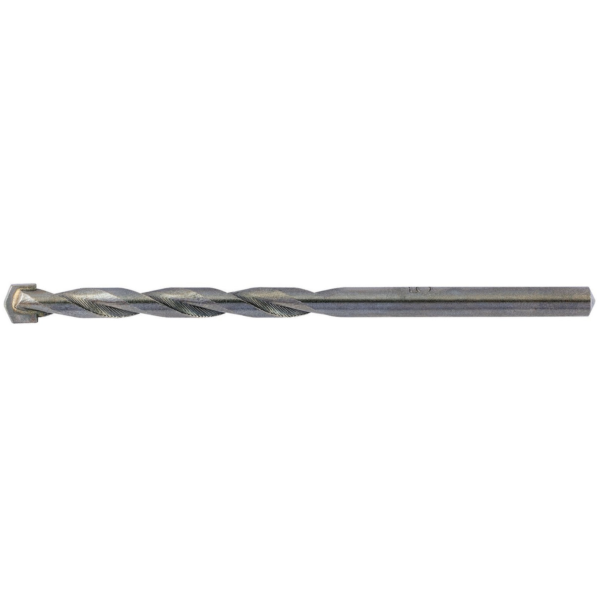 The Draper Masonry Drill Bit, 5.5 x 150mm - MD12PB, features a spiraled design and sharp pointed tip, crafted to ISO 5468 specifications.