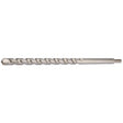 The Draper Masonry Drill Bit, 25 X 400mm - MD12PB from Draper, features a silver finish, spiral flute design, and flat shank. Adhering to ISO 5468 Specifications, it is ideal for drilling into concrete or stone surfaces.