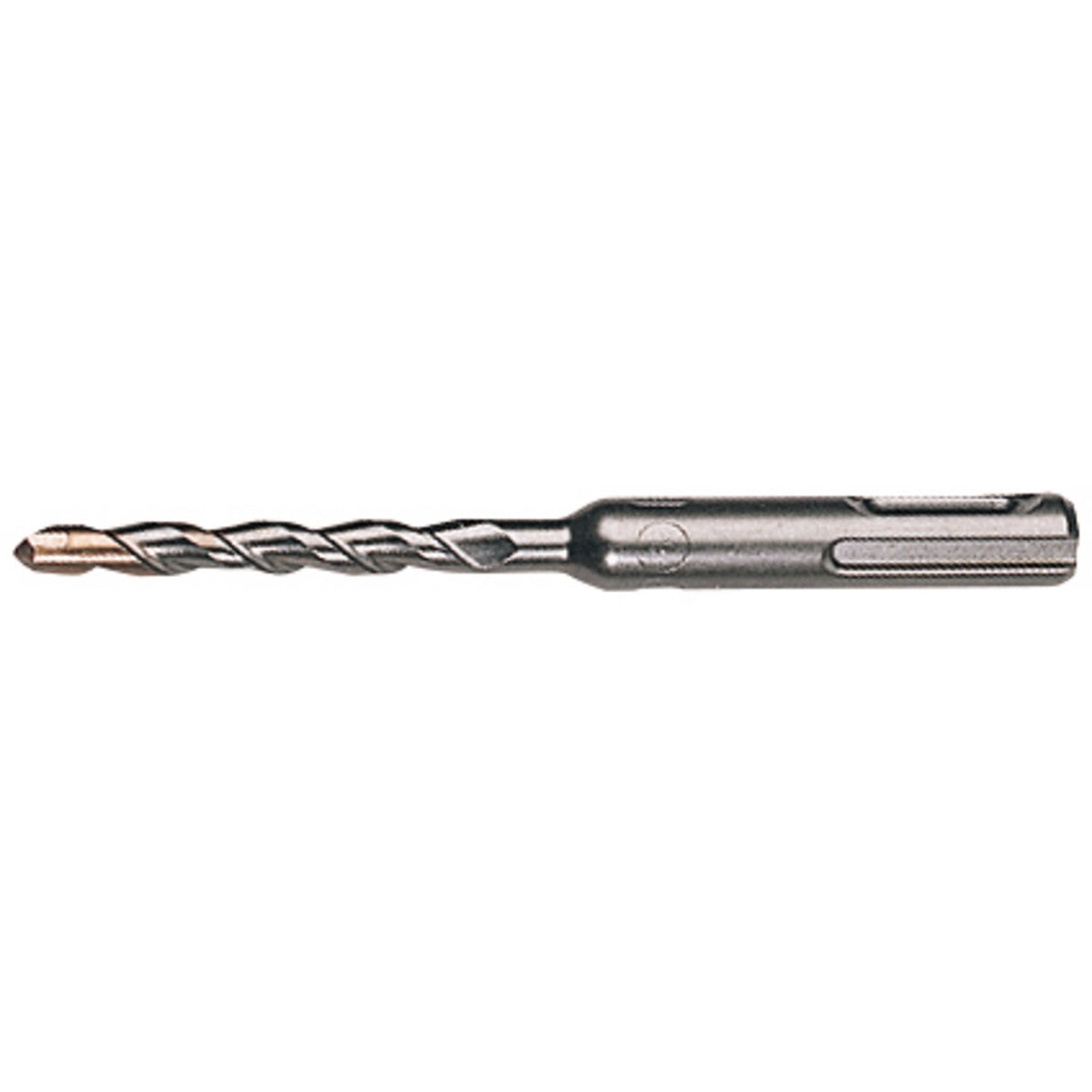 The Draper Sds+ Masonry Drill Bit, measuring 6.0 x 110mm with a helical fluted design and a cylindrical shank, crafted from tungsten carbide, is shown against a white background.