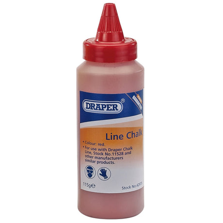 Draper Plastic Bottle Of Red Chalk For Chalk Line, 115G - LCR/H - Farming Parts