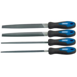 Draper Soft Grip Engineer's File Set, 200mm (4 Piece) - 8106B/4 - Farming Parts