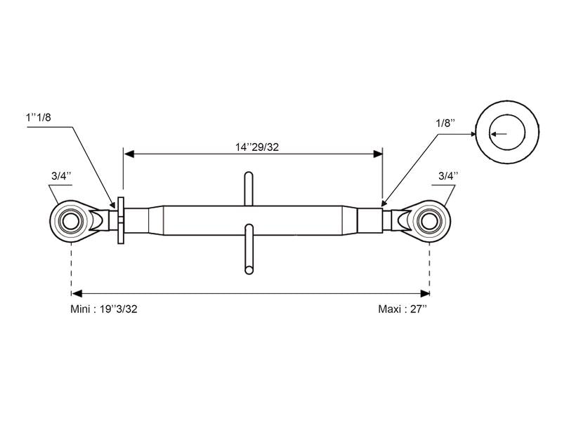 Spenco Top Link (Cat.1/1 (Ø19/19mm)) Ball and Ball, 1-1/8, Min. Length: 485mm. | S.4718 - Product Image 4