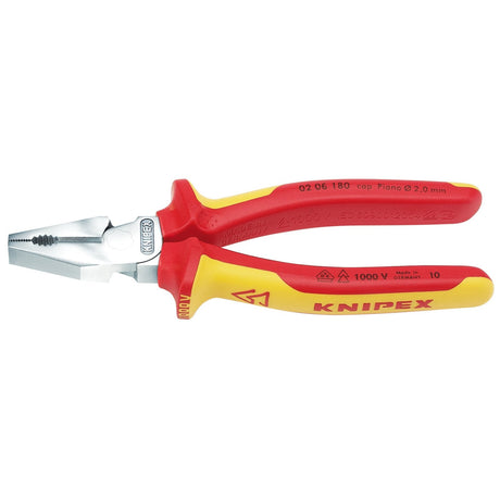 Draper Knipex 02 06 180 Fully Insulated High Leverage Combination Pliers, 180mm - 02 06 180 - Farming Parts