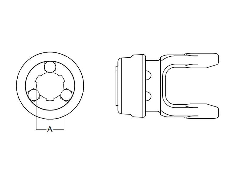 Sparex PTO Yoke - Quick Release With Auto Lock (U/J Size: 30.2 x 92mm) Size: 1-3/4''-6 Spline | S.53517 - Product Image 2