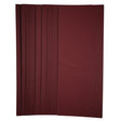 A stack of eight maroon-colored folders lies fanned out against a white background, reminiscent of neatly arranged Draper 1/2 Sanding Sheets, 115 x 280mm, 240 Grit (Pack of 10) - SSA6.