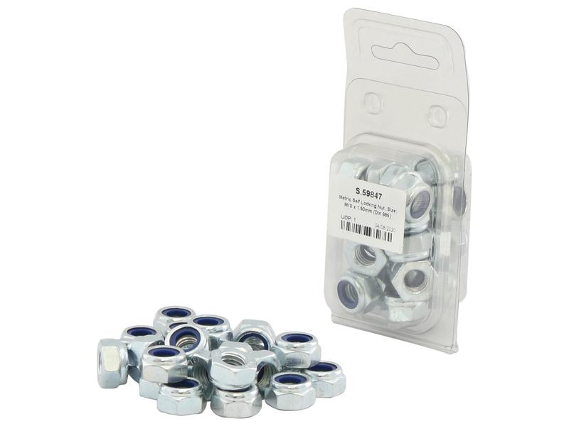 Sparex Metric Self Locking Nut M10x1.50mm DIN985 Coarse Thread | S.59847