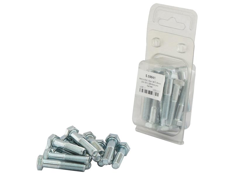 Sparex Agripak Metric Bolt M8x40mm 15 pcs Coarse Thread Set | S.59941