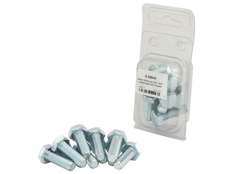 Sparex Agripak M10x30mm Setscrew 10 pcs High-Tensile Metric Bolts | S.59948