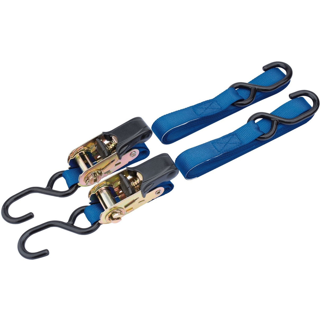 Draper Ratcheting Tie Down Straps, 3.5M X 25mm, 250Kg (2 Piece) - RTDS25B2/B - Farming Parts