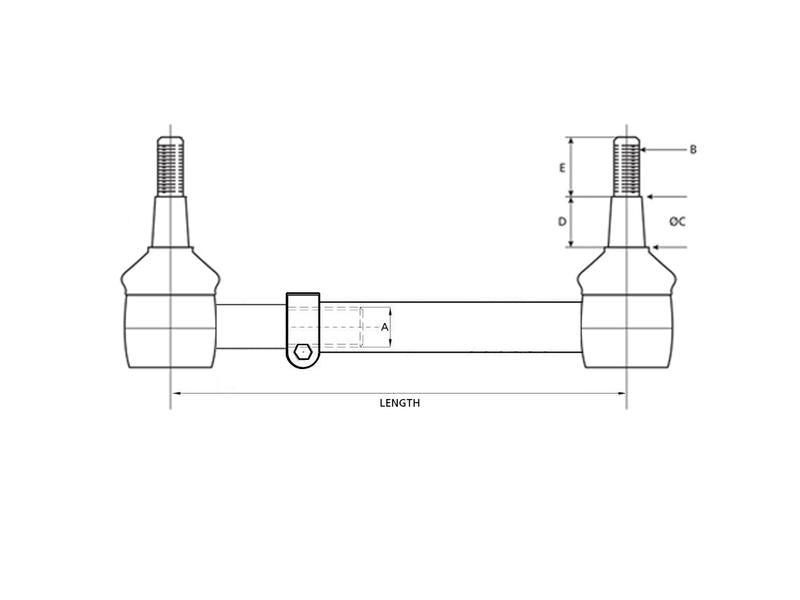 Sparex Track Rod/Drag Link Assembly, Length: 420mm | S.63216 - Product Image 2