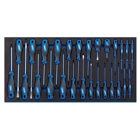 Draper Soft Grip Screwdriver Set In Full Drawer Eva Insert Tray (27 Piece) - IT-EVA17 - Farming Parts