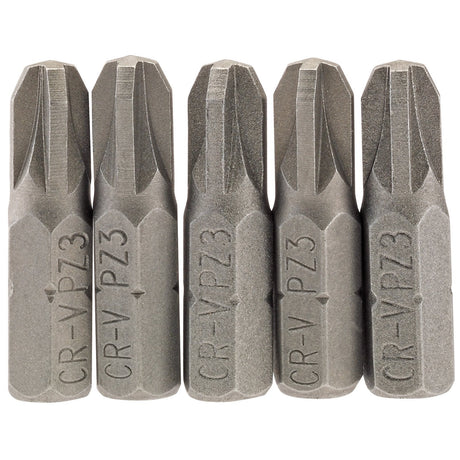 Draper Pz Type Insert Bit, 1/4" Hex, 25mm Long, No.3 (Pack Of 5) - 25PZ/5/B - Farming Parts