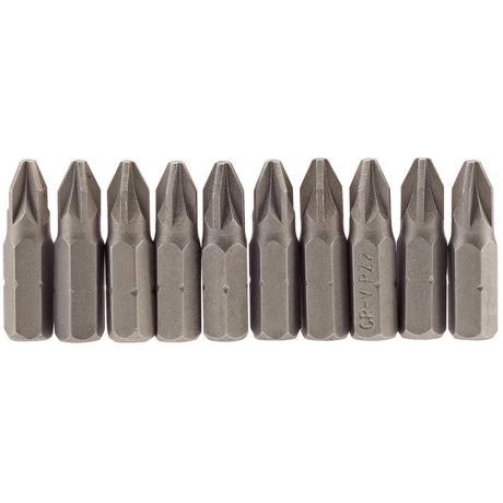 Draper Pz Type Insert Bit, 1/4" Hex, 25mm Long, No.2 (Pack Of 10) - 25PZ/10/B - Farming Parts