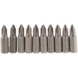 Draper Cross Slot Insert Bit, 1/4" Hex, 25mm Long, No.1 (Pack Of 10) - 25CS/10/B - Farming Parts