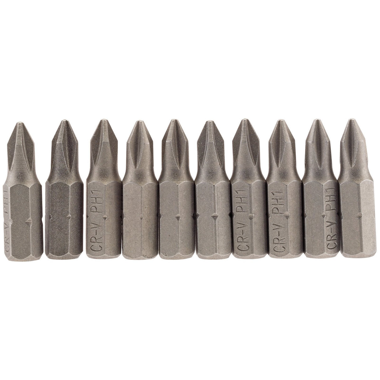 Draper Cross Slot Insert Bit, 1/4" Hex, 25mm Long, No.1 (Pack Of 10) - 25CS/10/B - Farming Parts