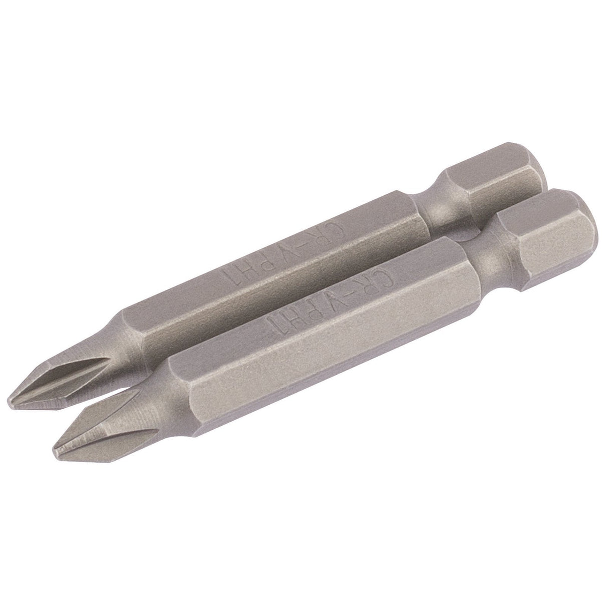Draper Cross Slot Insert Bit, 1/4" Hex, 50mm Long, No.1 (Pack Of 2) - 50CS/2/B - Farming Parts