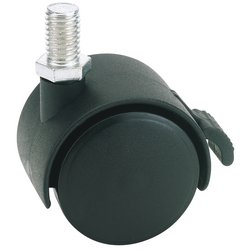 Draper Twin Nylon Bolt Castor With Brake, 40mm Diameter, S.W.L. 25Kg - 60140BB - Farming Parts