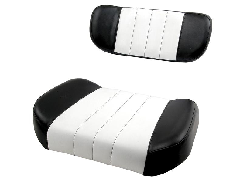 Seat Cushion & Back Rest Black/White for IH Tractors - Sparex Part S.67200